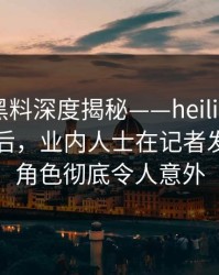 速报：黑料深度揭秘——heiliaowang风波背后，业内人士在记者发布会的角色彻底令人意外