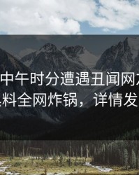 网红在中午时分遭遇丑闻网友炸锅，黑料全网炸锅，详情发现