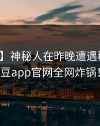 【紧急】神秘人在昨晚遭遇秘闻，麻豆app官网全网炸锅！