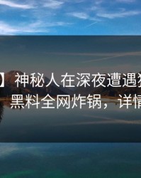 【震惊】神秘人在深夜遭遇猛料让人愤怒，黑料全网炸锅，详情直击